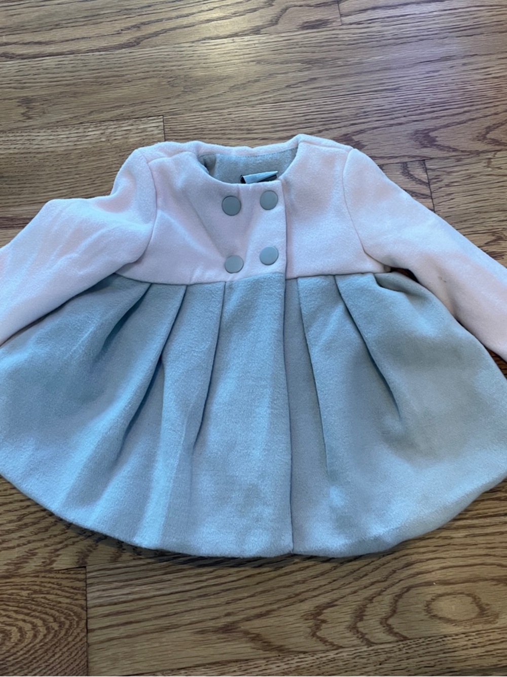 Tahari Toddler Two-Tone Pink and Light Grey Pea Coat